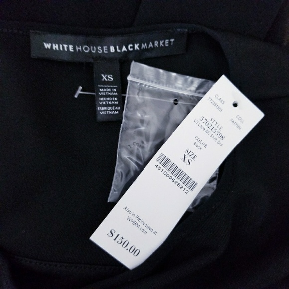 WHBM | Black Ruffled Lace Bell Sleeve Shift Dress - Picture 7 of 8